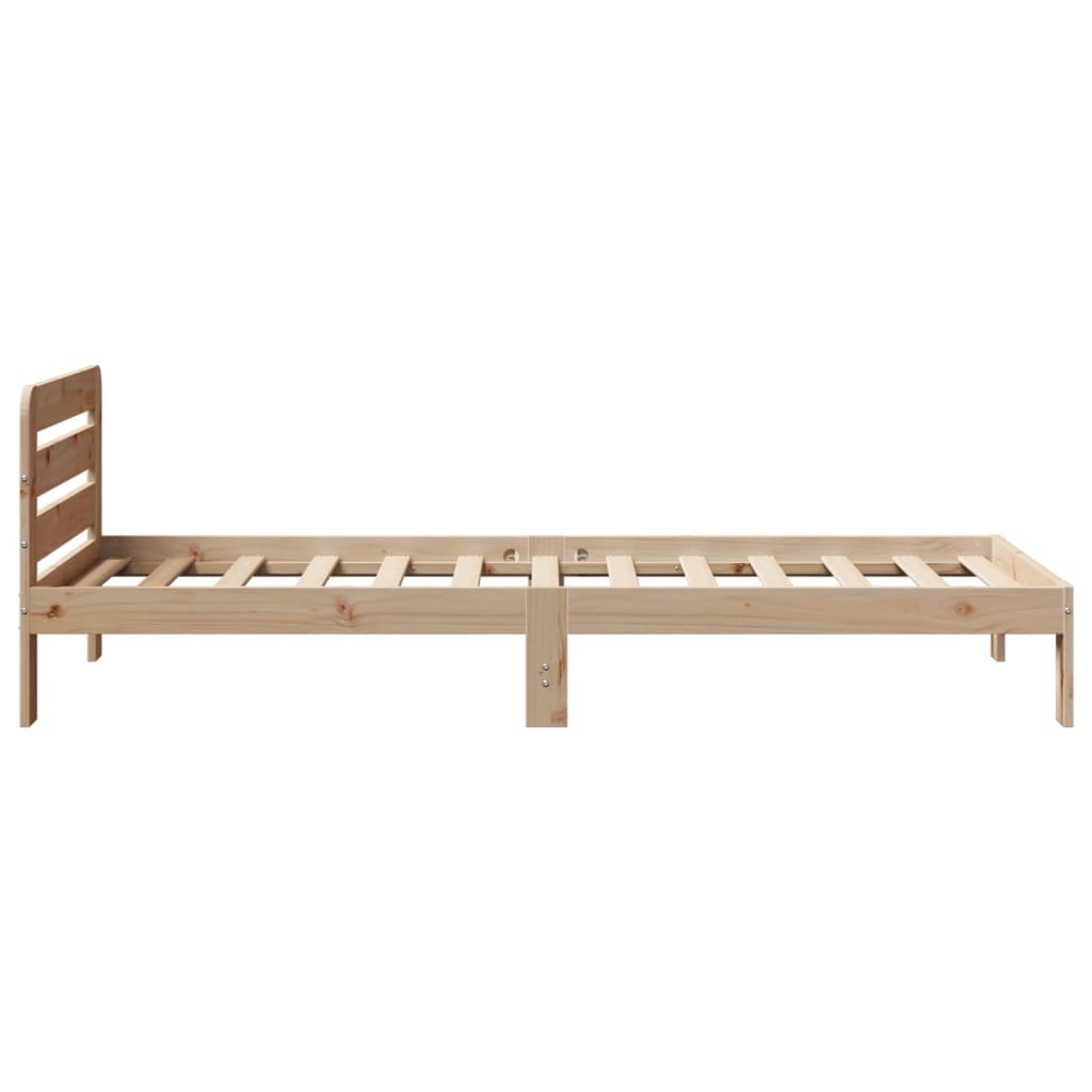 Cadre de lit sans matelas 75x190 cm bois de pin massif