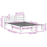 Cadre de lit sans matelas 120x190 cm bois de pin massif