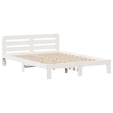 Cadre de lit sans matelas blanc 135x190 cm bois de pin massif