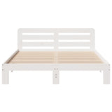 Cadre de lit sans matelas blanc 135x190 cm bois de pin massif