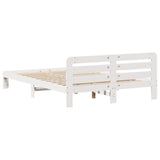 Cadre de lit sans matelas blanc 135x190 cm bois de pin massif