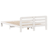 Cadre de lit sans matelas blanc 140x190 cm bois de pin massif