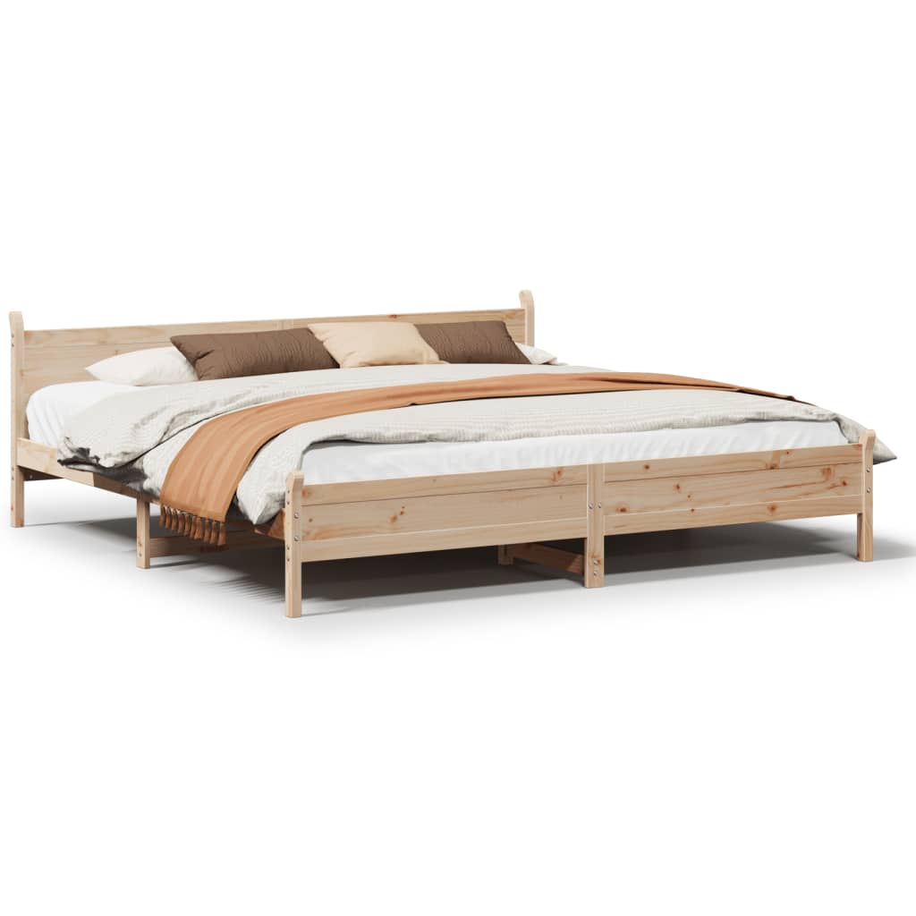 Cadre de lit sans matelas 180x200 cm bois massif de pin