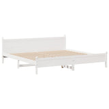 Bed frame without mattress white 180x200 cm solid pine wood