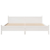 Bed frame without mattress white 180x200 cm solid pine wood