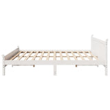 Bed frame without mattress white 180x200 cm solid pine wood