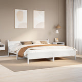 Bed frame without mattress white 180x200 cm solid pine wood