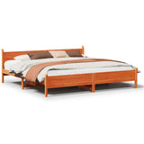 Cadre de lit sans matelas cire marron 180x200cm bois pin massif