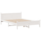 Bed frame without mattress white 160x200 cm solid pine wood