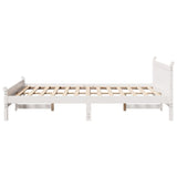 Cadre de lit sans matelas blanc 160x200 cm bois de pin massif