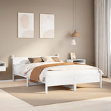 Bed frame without mattress white 160x200 cm solid pine wood