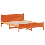 Cadre de lit sans matelas cire marron 160x200cm bois pin massif