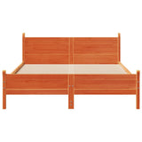 Bed frame without mattress brown wax 160x200cm solid pine wood