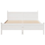 Bed frame without mattress white 150x200 cm solid pine wood