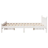 Cadre de lit sans matelas blanc 150x200 cm bois de pin massif