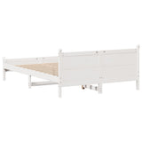 Bed frame without mattress white 150x200 cm solid pine wood