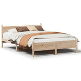 Bed frame without mattress 140x200 cm solid pine wood