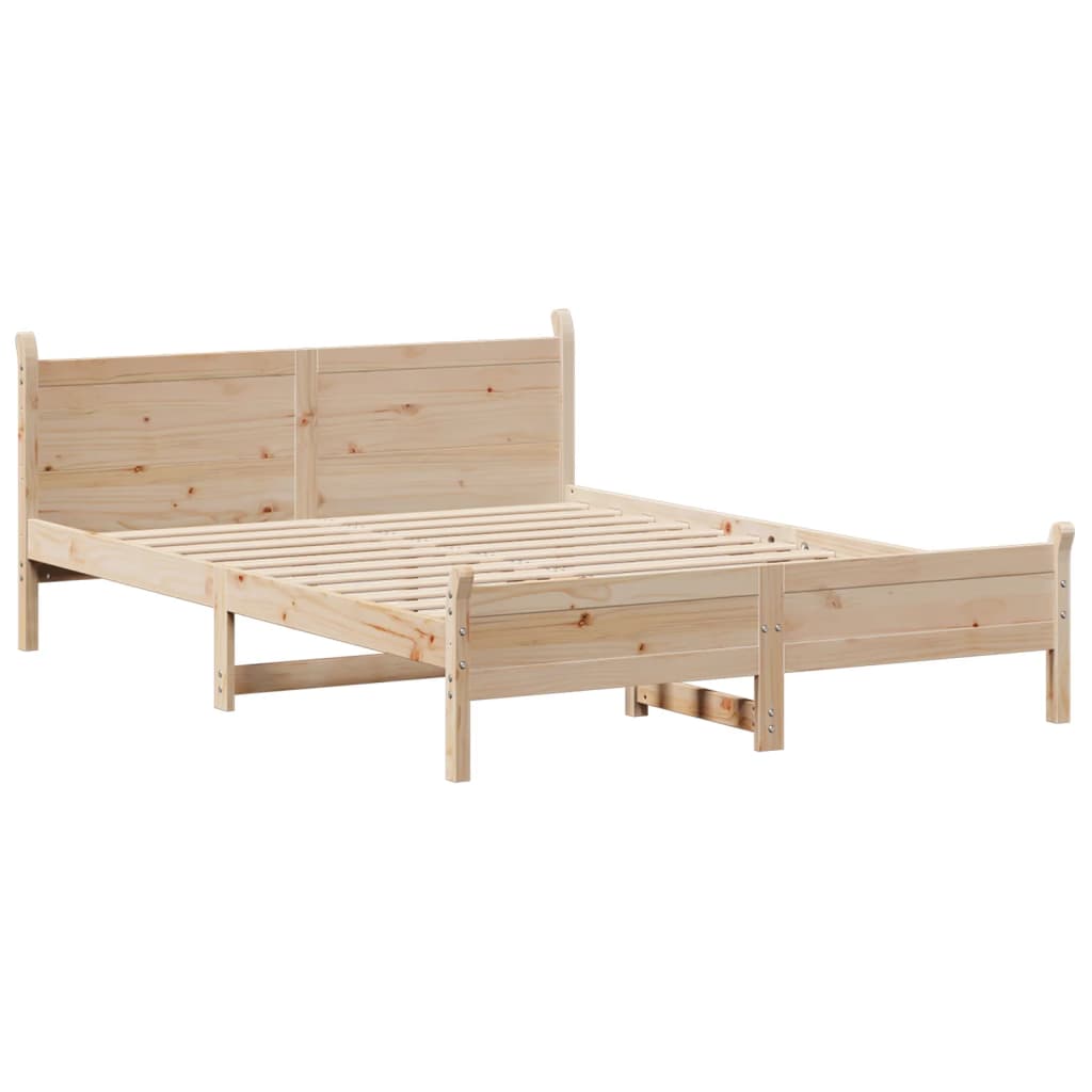 Bed frame without mattress 140x200 cm solid pine wood