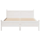 Cadre de lit sans matelas blanc 140x200 cm bois de pin massif