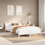 Bed frame without mattress white 140x200 cm solid pine wood