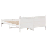 Cadre de lit sans matelas blanc 120x200 cm bois de pin massif