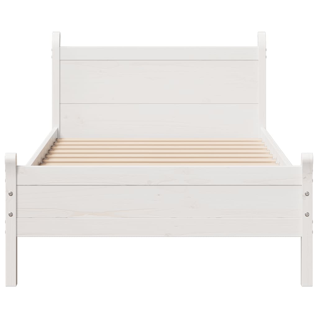 Cadre de lit sans matelas blanc 100x200 cm bois de pin massif