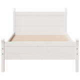 Bed frame without mattress white 100x200 cm solid pine wood