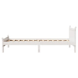 Bed frame without mattress white 100x200 cm solid pine wood