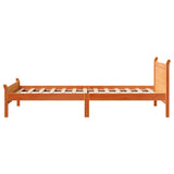 Bed frame without mattress brown wax 100x200cm solid pine wood