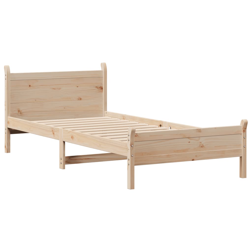 Cadre de lit sans matelas 90x200 cm bois de pin massif