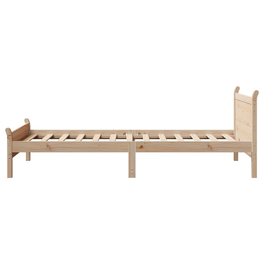 Bed frame without mattress 90x200 cm solid pine wood