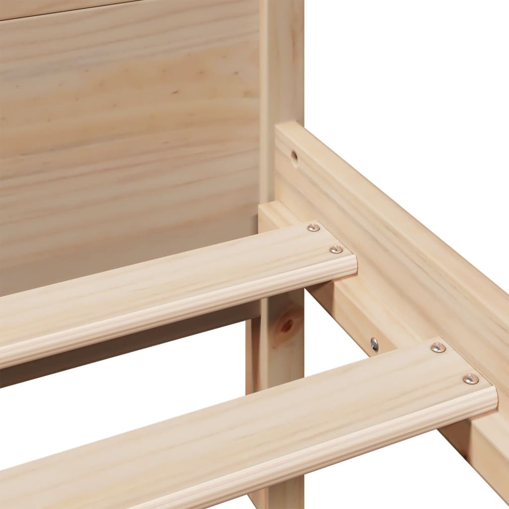 Bed frame without mattress 90x200 cm solid pine wood