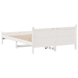 Bed frame without mattress white 135x190 cm solid pine wood