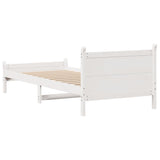 Cadre de lit sans matelas blanc 90x190 cm bois de pin massif