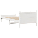 Cadre de lit sans matelas blanc 75x190 cm bois de pin massif