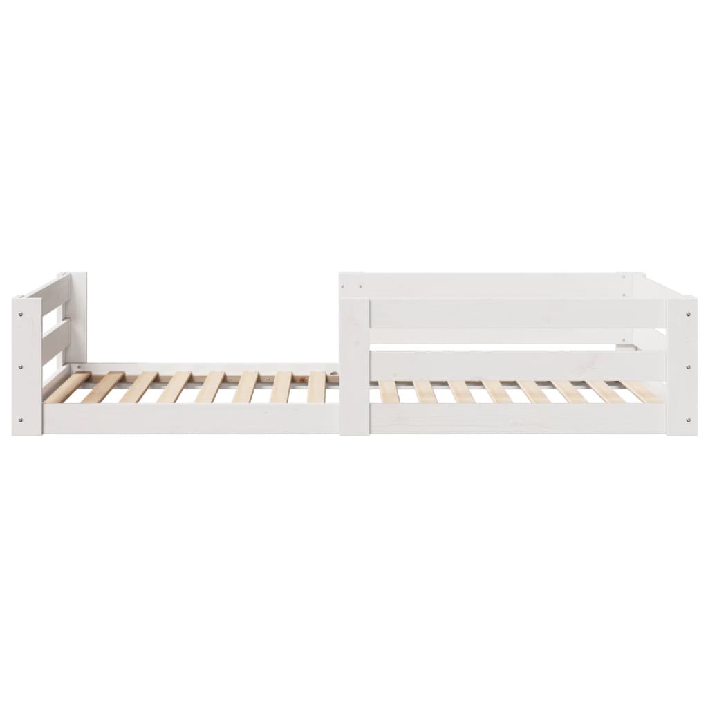 Bed frame without mattress white 80x200 cm solid pine wood