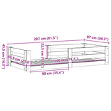 Bed frame without mattress white 80x200 cm solid pine wood