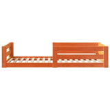 Bed frame without mattress brown wax 80x200 cm solid pine wood