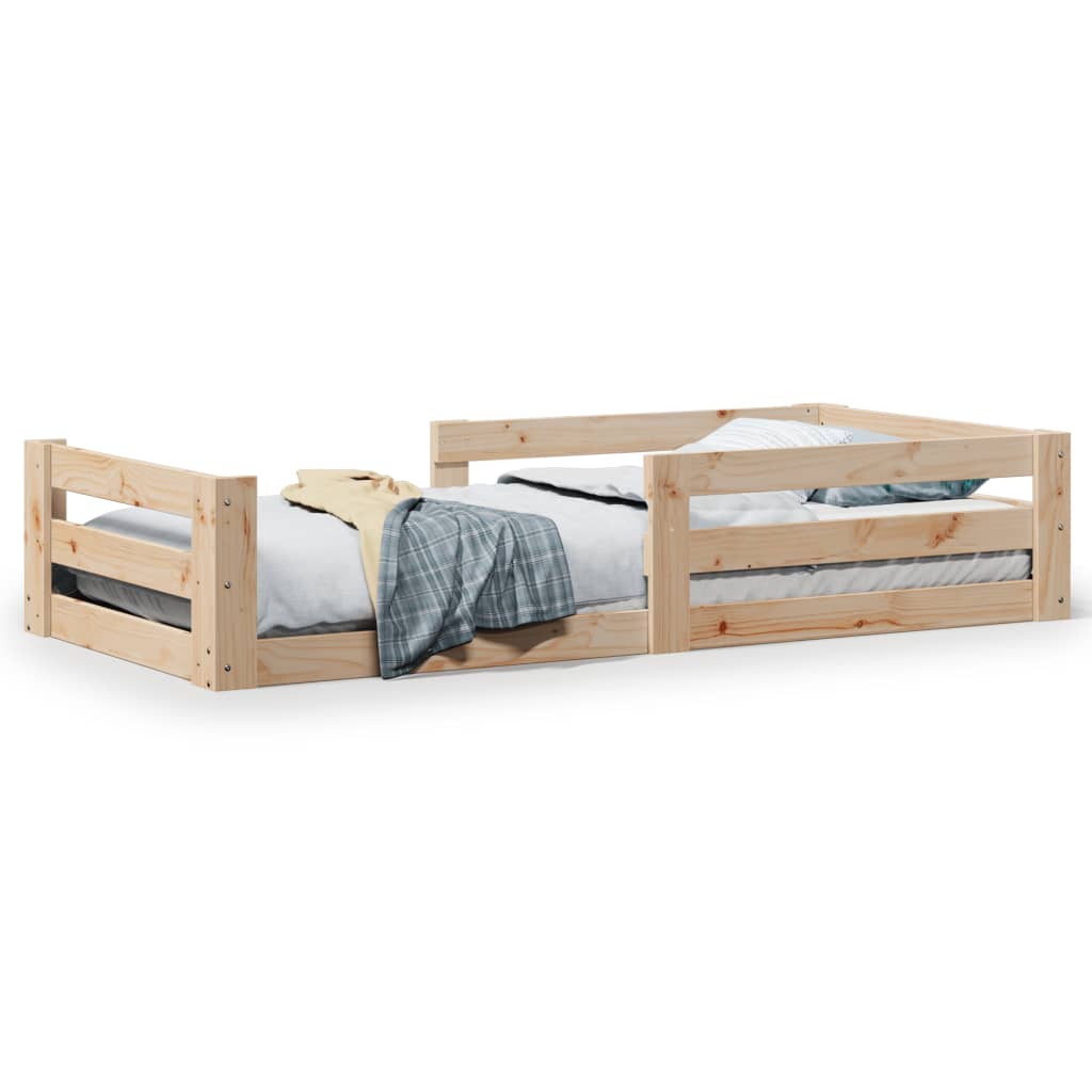 Bed frame without mattress 90x200 cm solid pine wood