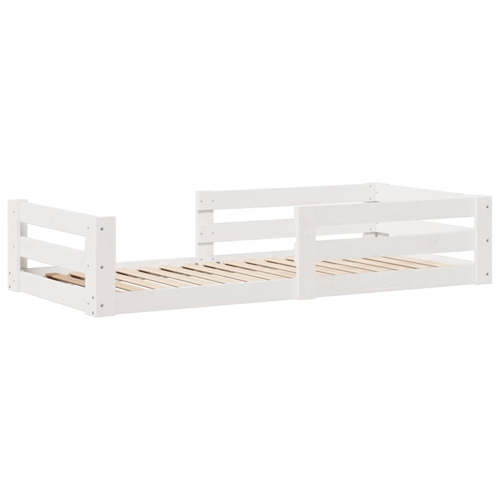 Cadre de lit sans matelas blanc 100x200 cm bois de pin massif