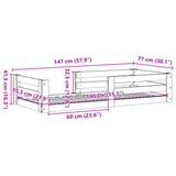 Bettgestell ohne Matratze 70x140 cm aus massivem Kiefernholz