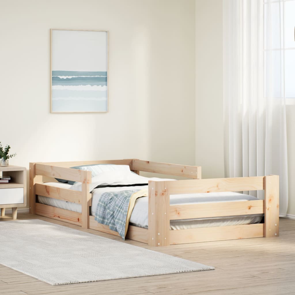 Bed frame without mattress 70x140 cm solid pine wood