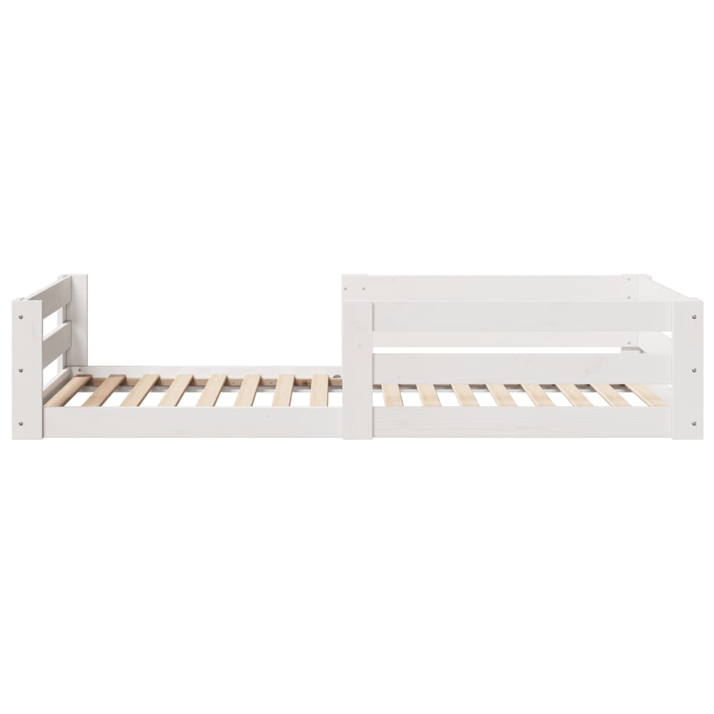 Bed frame without mattress white 70x140 cm solid pine wood