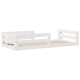 Bed frame without mattress white 70x140 cm solid pine wood