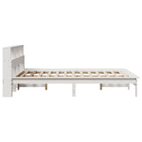 Lit bibliothèque sans matelas blanc 120x200 cm bois pin massif