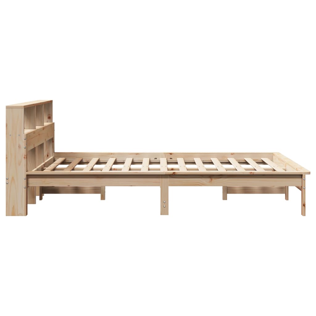 Bookcase bed without mattress 120x190 cm solid pine wood