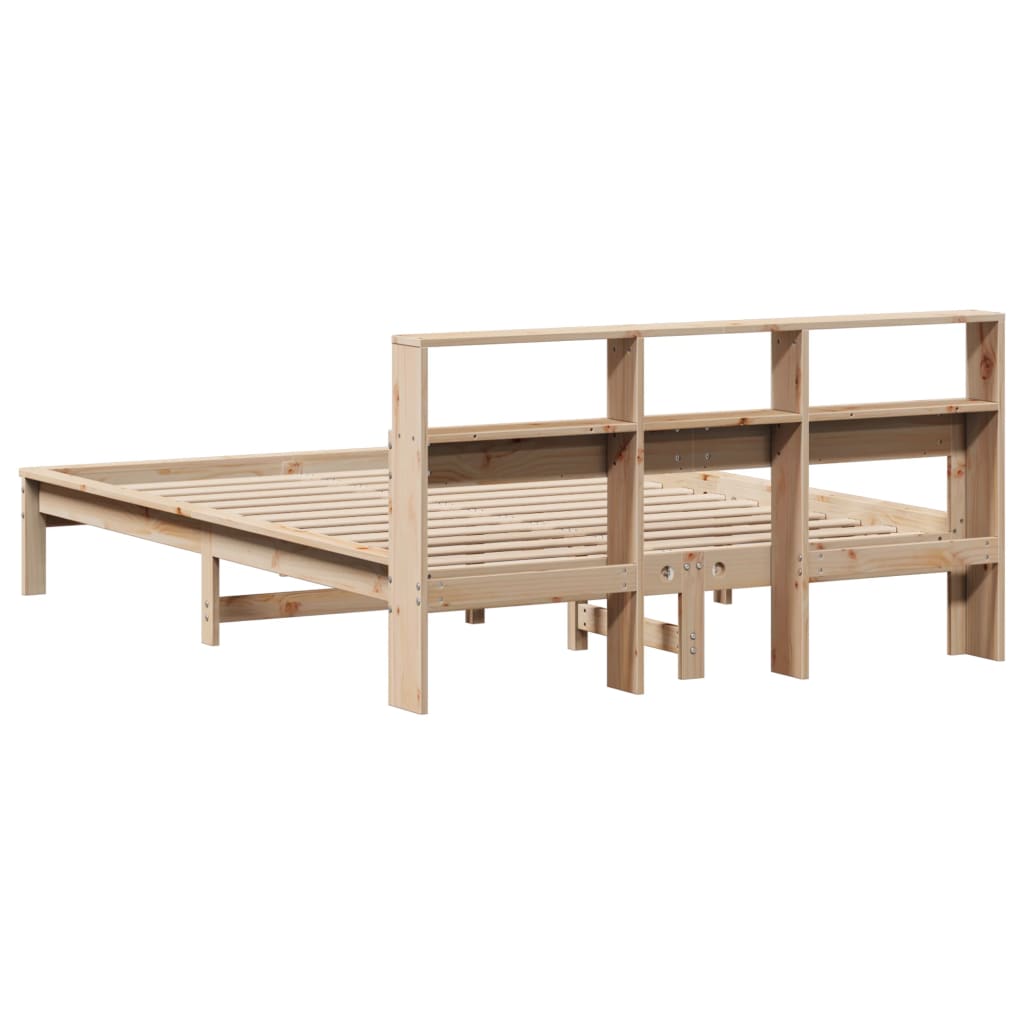 Bookcase bed without mattress 120x190 cm solid pine wood