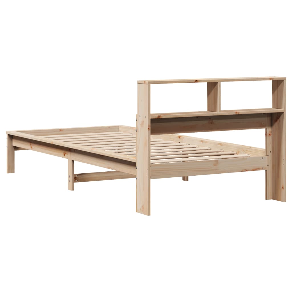 Lit bibliothèque sans matelas 90x190 cm bois de pin massif