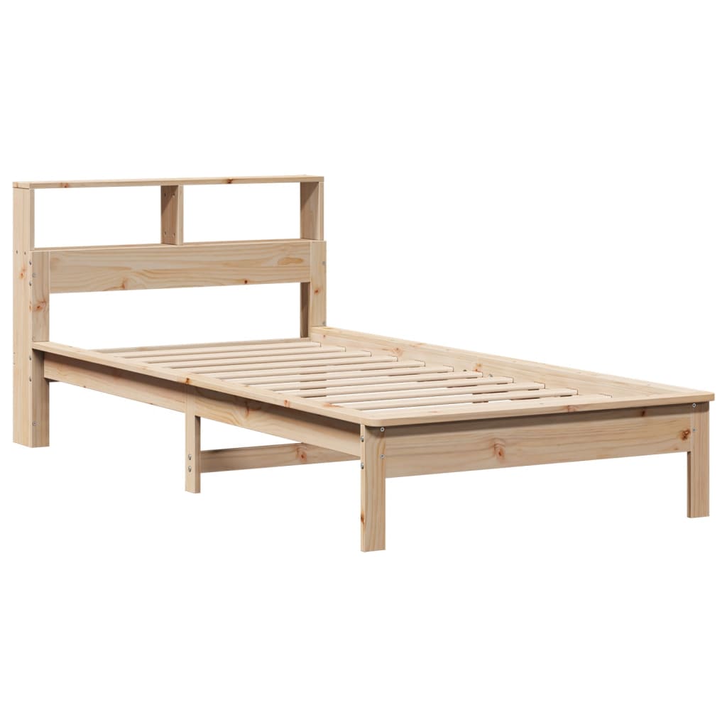 Bookcase bed without mattress 75x190 cm solid pine wood