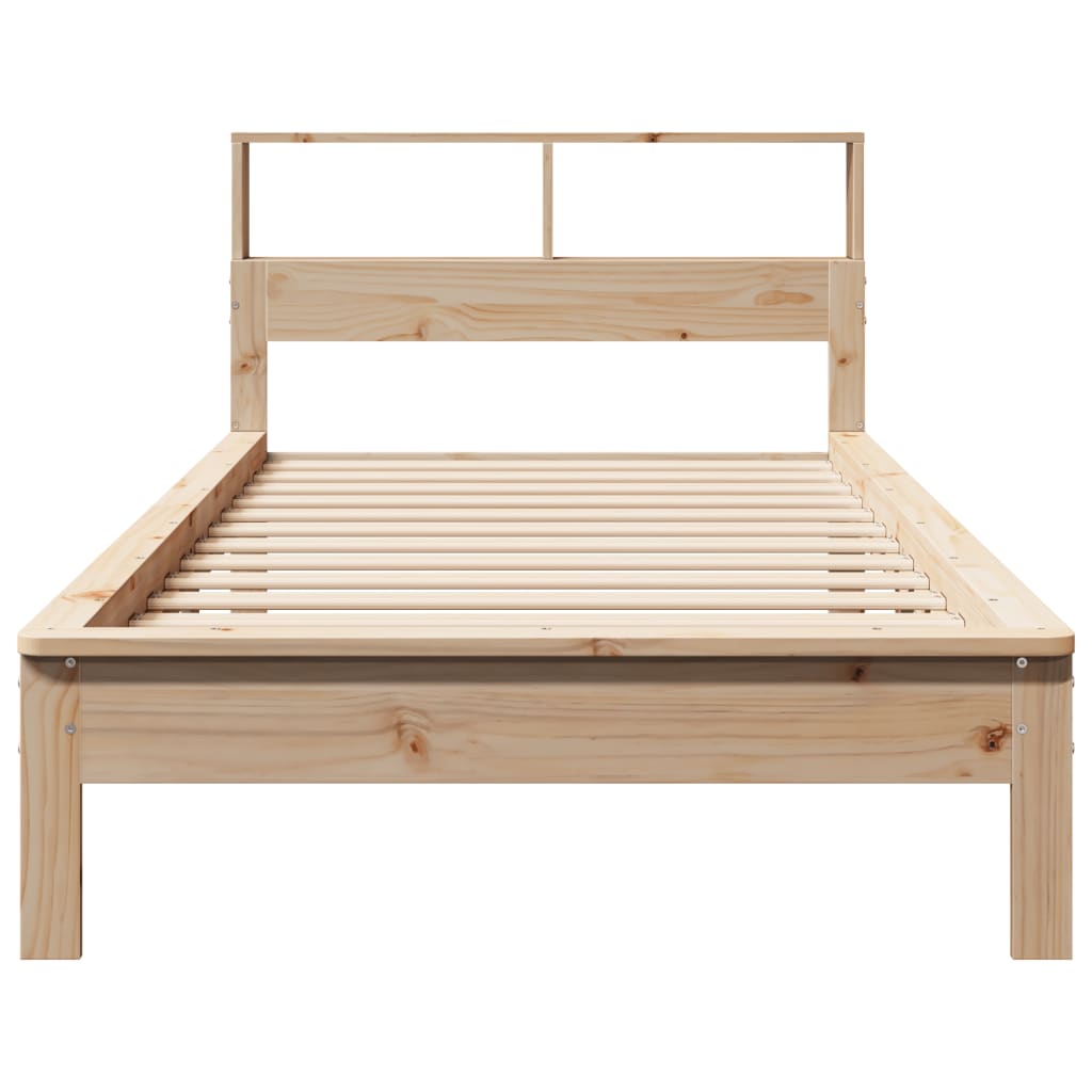 Lit bibliothèque sans matelas 75x190 cm bois de pin massif